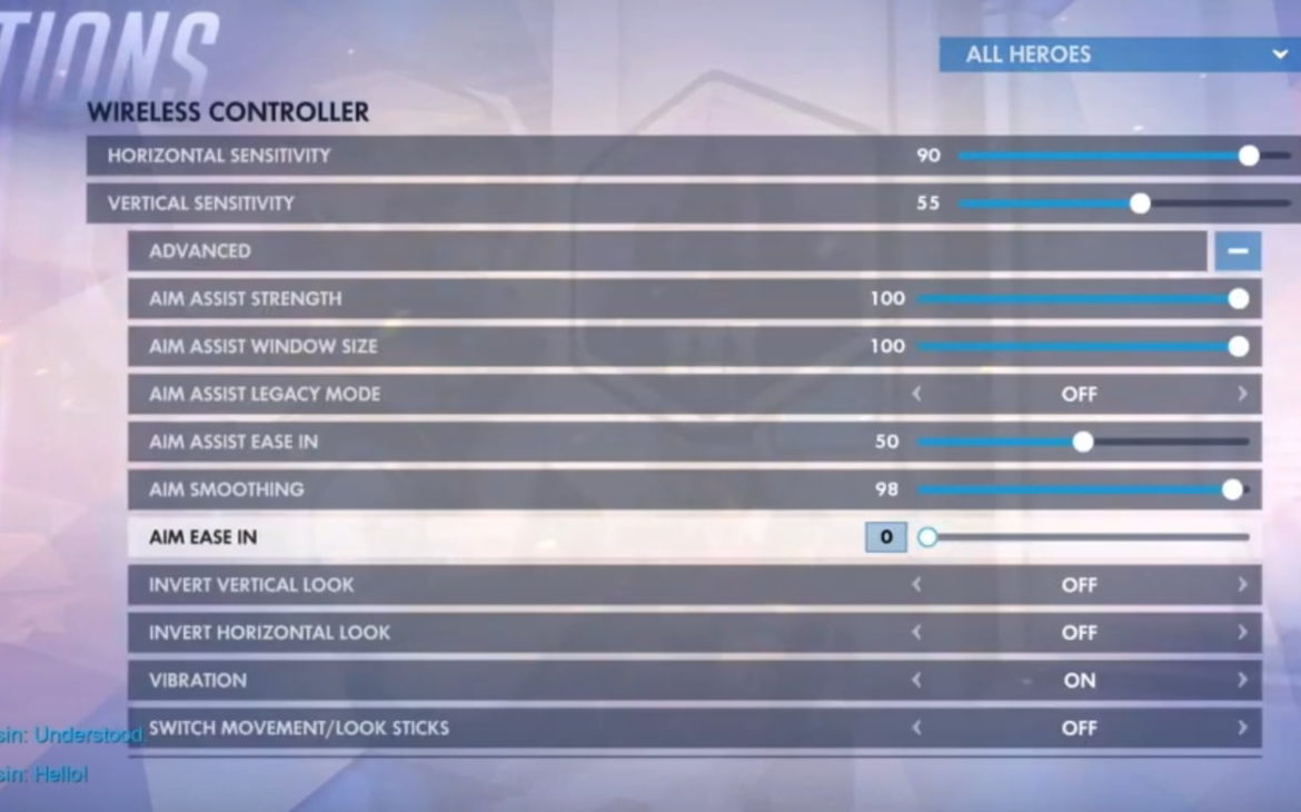 ow console settings