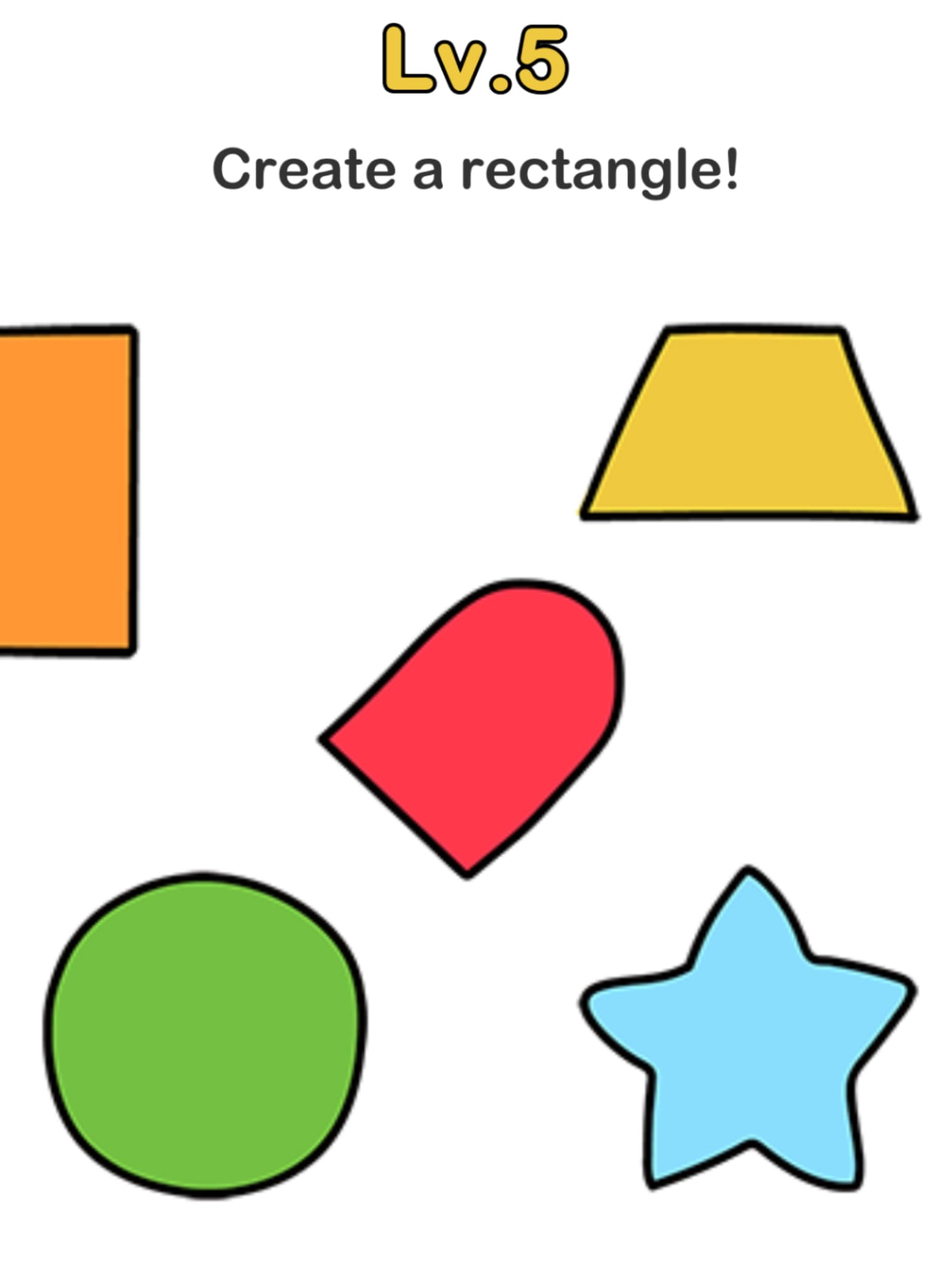 Brain out level 5 create a rectangle