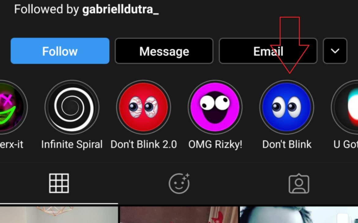 don't blink filter in  Instagram profile