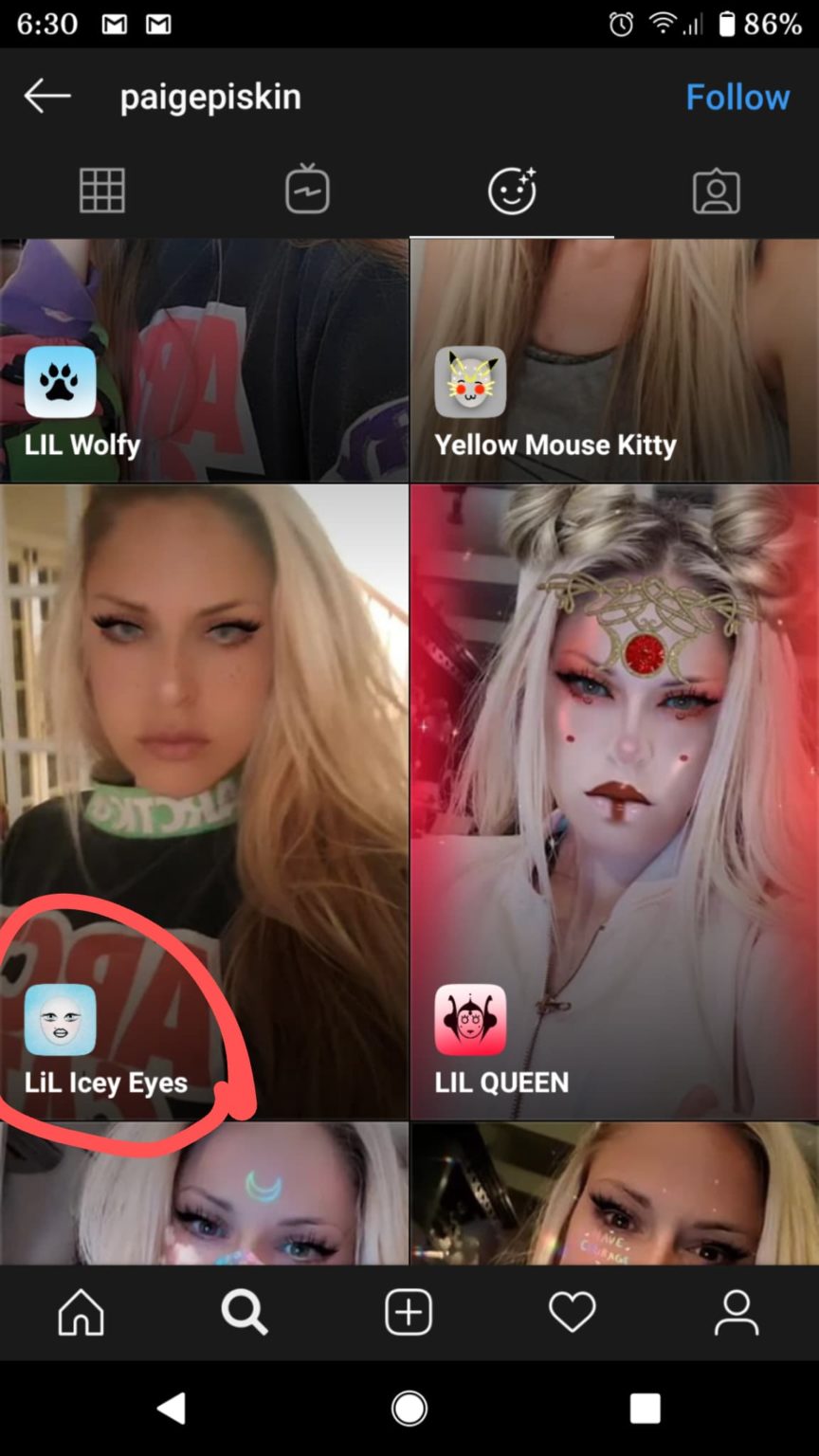 Catfish Instagram Filter, Lil Icey Eyes Lens. Ava's