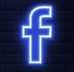 Neon Facebook Icon