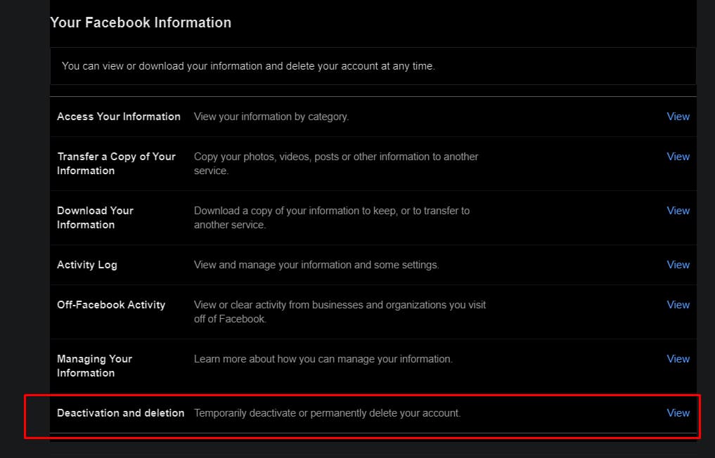 how to delete your facebook account