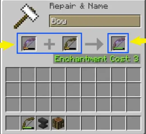 how to repair a bow in minecraft