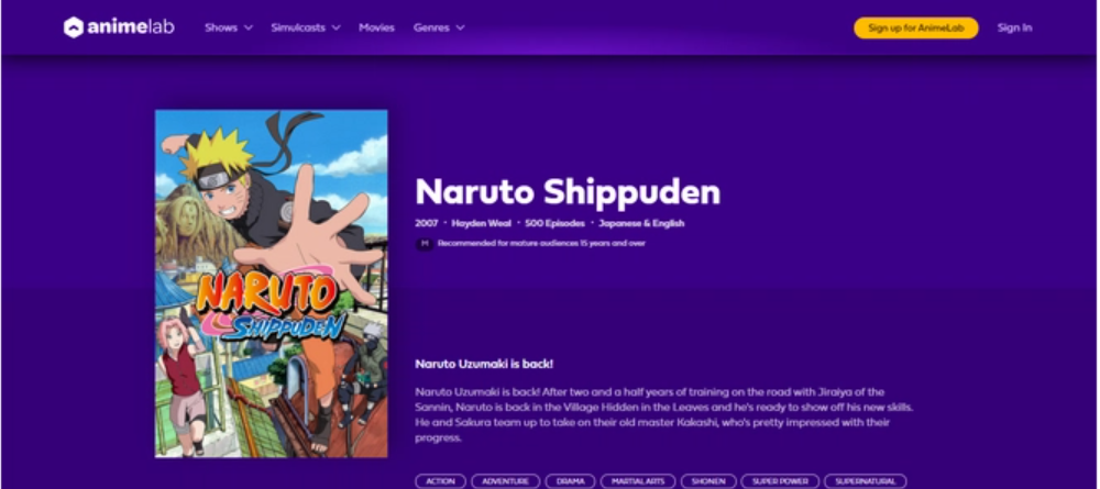 watch naruto shippuden dubbed on animelab